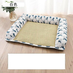 犬 ベッド 猫 ベッド 夏用 やんわり 枕付き ペット ベッド スクエア型 可愛い 動物柄 ござ 冷感 ペット用寝床 涼しい 通気性 滑りにくい裏お手入れ簡単 耐え噛み 気持ちよくリラックス 洗え