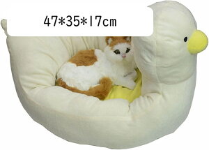 バナナボ外観 ペットベッド 猫用ベッド 小型犬用ベッド 可愛い 鴨のデザイン ペットクッション ペット寝袋 ペットソファー 通年 滑りにくい裏生地 室内 お手入れ簡単 耐え噛み 耐久性 快適