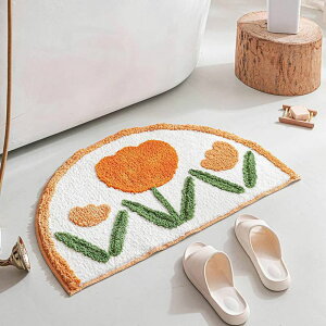 半円 バスマット 北欧 速乾 ふわふわ もこもこ 無地 シンプル カラー 50*80cm 厚手 室内 かわいい おしゃれ 洗える 無地 北欧 シンプル モダン足拭きマット バス用品 お風呂用品 バスマ