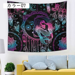 タペストリー 壁掛け タロット 月相壁掛け 布ポスター 星座装飾布 カラー 十二星座 月 太陽 星 多機能壁掛け のれん 間仕切り 部屋飾り 窓カーテン 遮光 目隠し 寝室 リビング 130x150c