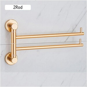 タオルレールラック 35cm ヨーロピアン ゴールデン アルミ合金 回転式タオルラック バスルームレールハンガー 真鍮タオルホルダー 壁取り付け式 回転バー バスルーム キッチン用/5ロッド Bath