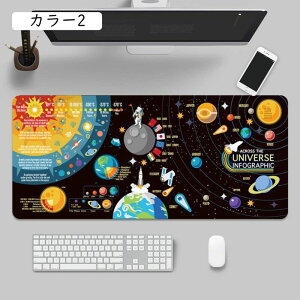 マウスパッド 大型 カラー1 キーボードパッド 布製 デスクマット 宇宙柄 おしゃれ 800*300*2mm 滑らか オフィスデスクパッド テーブルマット ラップトップマット 上品 事務机 キーボー