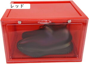 スニーカーボックス シューズボックス イエロー クリア 収納ケース ディスプレイ 靴収納 プラスチック 透明 折りたたみ 大容量 おしゃれ 36*29*22 省スペース 透明 薄型 靴箱 扉付き 防