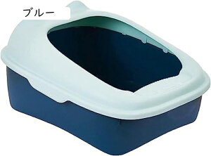 猫 トイレ 猫 トイレシート 40*30*20cm 猫トイレ 大型 トイレ おしゃれ 猫用トイレ本体 清潔 掃除しやすい 飛び散らない 足に砂残らない 無害無臭 青 すいすいコンパクト 子猫、小柄な猫