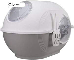 密閉型 猫トイレ 大きめ 上から 2WAY出入り方法 出入り自由 飛び散らない フルカバー 臭い防止 スコップ 取っ手付き ポータブル 猫用トイレ本体 取り外し可能 清潔 耐久性 おしゃれ 大型猫 6
