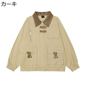 ジャケット レディース 春秋 長袖 PU スプライス ファッション 韓国風 ファスナー付き 個性 ストリート スタジャン 防風 防寒 カジュアル アウター ゆったり おしゃれ デイリー お出掛け