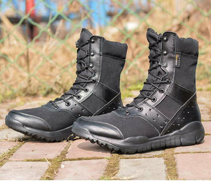BLACK TAC コンバットブーツシリーズ | ミリタリーショップ シービーズ 男性ミリタリーブーツ戦術ブーツコンバットブーツ通気性警察パトロールブーツ軽量アーミーブーツ防水ハイキングブーツ(Color:camo