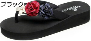 トングサンダル 花付き かわいい ミュール ビーサン 厚底スリッパ ビーチサンダル レディース サボ 夏用 厚底 外出 前開き カジュアルシューズ 美脚 ファッション 細見え 軽便 快適 軽量 ビ
