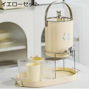 ドリンクピッチャー アクリル ウォーターピッチャー クマ 冷水筒 冷蔵庫 ポット 蛇口付き 3.5L 大容量 冷蔵庫用 冷水容器 ボトル ケトル 水タンク 麦茶ポット 飲料容器 透明 漏れ防止 家庭用