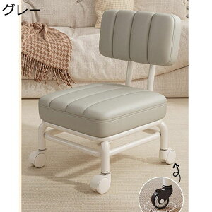 作業椅子 キャスター付き椅子 背もたれ 360°回転輪 オフィスチェア PUレザー 方形 撥水 クッション 高反発 北欧風 ワーキングチェア 作業用スツール 低所作業 ネイルチェア ドレッシングチェ