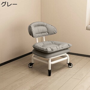 キャスター付き椅子 ミニソファー 背もたれ 低い椅子 クッション 座椅子 座蒲団 子供用スツール 玄関 ふわふわ ソフト ラウンドスツール 低所作業 360°スイベル低い 室内移動 足置き台 運搬