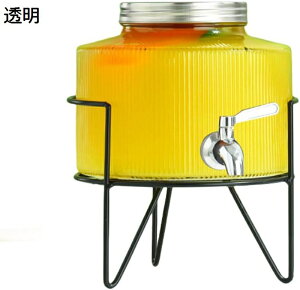 ドリンクサーバー ガラスドリンク サーバー 蛇口付き大容量 (2.5L 4L 6L) プラムワインジュースビールフルーツジャグフルーツワインボトル貯蔵容器密閉