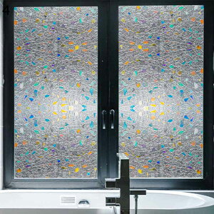 窓フィルム 艶消し白い砂柄 ガラスシート 窓に貼るブラインド 透明艶消し白い砂柄 静電貼り 目隠しシート ガラスシール 外から見えない 水で貼るだけ 風呂場 引越し祝い すりガラス用