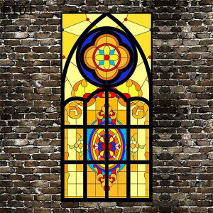 窓目隠し 教会のステンドグラス 教会絵柄 ヨーロッパ教会 シート 断熱フィルム ガラスシート 見えない 剥がせる 静電貼り 水で貼るだけ 目隠しシート 紫外線対策 おしゃれ 装飾