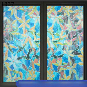 ガラス窓用 花柄 花柄窓フィルム 花 ステンドグラス ガラスシート 目隠しシート 見えない 断熱 めかくしシート 剥がせる すりガラス対応 おしゃれ 装飾 バス 寝室 お風呂 水だけで貼れる