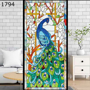 花柄窓フィルム 教会のステンドグラス 花柄 花 粘着フィルム 窓 装飾ウィンドウフィルム フィルム 目隠し 断熱 シート 外から見えない窓フィルム はがせる 風呂場 室内 リビング 新築祝い