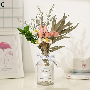 ドライフラワー プリザーブドフラワー 置物 ブーケ 枯れない花 永遠の花 北欧 花瓶付き フラワーアレンジメント アートフラワー エレガント おしゃれ 転居 結婚式 記念日 デート お礼 お祝