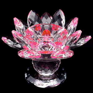 蓮の花 置物 size小 クリスタルガラス サンキャッチャー 8Color さざれ セージ 置き皿 開運 イテンリヤ 風水グッズ 浄化 Sサイズ PURPLE