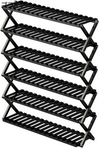 多層シューズラック 靴収納 下駄箱 竹製 靴棚 ラック 棚 靴 積み重ね可能 靴ラック 大容量 靴置き 靴入れ 玄関 折りたたみ可能 玄関に靴を効率収納 狭い空間向け 靴おき棚 省スペース 靴箱