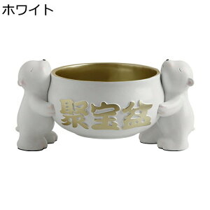 聚寶盆 二クマの宝鉢収納 熊 鍵置き 収納ケース 開運 金運アップ 運気アップ 財運 可愛い 癒しグッズ 玄関収納 多機能 小物入れ 置物 卓上収納 腕時計/リモコン/キャンディーなど小物収納 誕