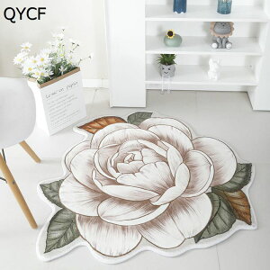 チェアマット 花型 ゲーミングカーペット 円形 デスク下カーペット 異型 大判 おしゃれ 厚い 足元マット デスクチェアマット 床保護マット 防臭防滑 インテリア ペット傷防止 机下/椅子/フ