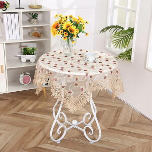 レース テーブルクロス 食卓カバー テーブルカバー 洋風 ロマンチック レース系 花柄 刺繍 フリル 薄手 マルチカバー テーブル掛け 軽量 気分転換 リビング ダイニング