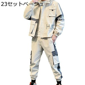 2点セット ジャージ パーカー メンズ ジップ 運動着 ジャンパー プルオーバー ストリート系 長袖 ゆったり 春秋服 防寒 トップス かっこいい スウェット トレーニングウェア スポーツ 通勤