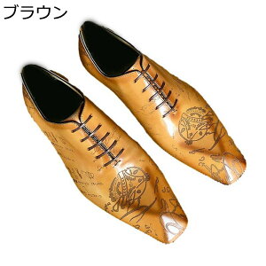 メンズ ビジネスシューズ a羽根 大きいサイズ ロングノーズ スクエアトゥ レザー 革靴 本革 プリント 紳士靴 男性 職場 ローヒール 正式 春夏秋冬 メンズ靴 ファッション 柔らかい 通気