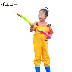 ウェーダー 子供 防水 チェストハイウェーダー 釣り用スーツ 簡単着脱 防水ズボン 長靴 怪我防止 厚底ソール 滑り防止靴底 砂遊び 砂掘 水族館 砂場 大雨 大雪 川 海 浅瀬 怪我防止
