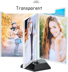夜 照明 Transparent 写真 デスクトップ style1 ため 家族 写真フレーム コラージュを表示する複数 額縁が付いている自動回転 写真フレーム アクリル額縁
