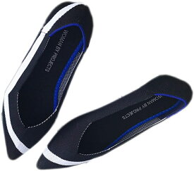 レディース パンプス 走れるパンプス ニット 甲浅 ポインテッドトゥ 披露宴 立仕事 営業 会社 柔らかい コンフォート 華やか 美脚 ぺたんこ 編みシューズ ヒョウ柄 縞 オールシーズン 紫 肌色