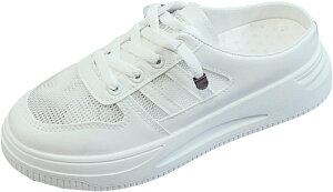 スニーカー レディース かかとなし シューズ 厚底 スリッポン カジュアル ローファー スリッポン レースアップ スリッパ風 サボサンダル おしゃれ 歩きやすい 履きやすい 疲れない カジュア