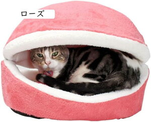 猫ハウス イエロー ペットバッド どら焼き型ペットベッド 猫ベッド 犬ハウス ペットハウス 犬猫兼用 ドームベッド キャットソファ ペットクッション 2way ペット用ハウス 猫小屋 安眠 折り畳