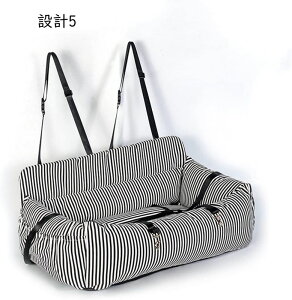 設計 ペット用 ドライブボックス 犬 猫用 2頭 キャリーバッグ ドライブベッド ドライブシート 85x50x30 防水 飛び出し防止リード&フック付 清潔 通気 ボックス 車酔い防止 車用ペットシ