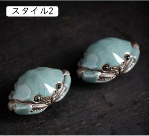 蟹 置物 風水 カニ 風水置物 インテリア 陶器 セラミック 風水グッズ 金運祈願 開運 商売繁盛祈願 お礼 スタイル 新年 贈り物 お守り 開運祈願 ゴールデン 蟹 F カニ 小 添配 盆栽飾り デ