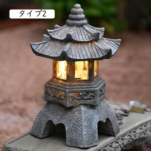 和風 庭園のランタン ソーラー 節電 ガーデンランプ 光 自動点灯 ゼントルーム飾り 四角 F 和式 屋外 防雨 タイプ 模造石の中庭アランタン 置物ライト 禅 ガーデンライト 庭アート飾り 秋冬