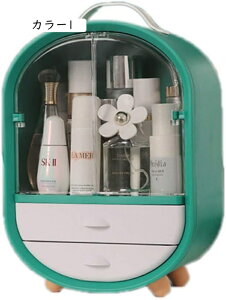 コスメボックス メイクボックス 大容量 化粧品収納ボックス 防塵防水 引き出し 2段 ふた付き 持ち運び可 小物 化粧品入れ ジュエリーボックス アクリル 化粧箱 卓上 母の日 M ギフト シンプ