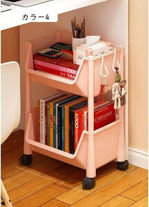 キッチンワゴン ワゴン 調味料ラック バスケットラック カラー1 収納ワゴン 2段 隙間収納 すきま収納 隙間ラック サイドワゴン おしゃれ キャスター付き 2段 デスク収納ラック 収納棚 キッチ
