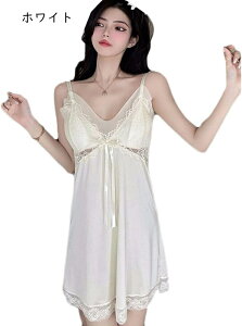 レース 蝶結び スリップ ノースリーブ 寝巻き ネグリジェ ひざ丈 大人 セクシー ルームウェア 寝間着 パジャマ ルームワンピース 薄手 疲労軽減 優しい着心地 吸汗 速乾 リラックス 通気 快