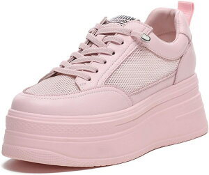 厚底スニーカー レディース スニーカー ハイカットスニーカー インヒール ピンク ホワイト 白 靴 軽量 歩きやすい 疲れにくい 美脚 身長 おしゃれ 可愛い 通気性 ウェッジヒール シークレッ
