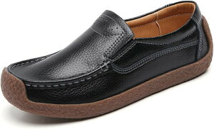 レディース モカシンシューズ ローファー デッキシューズ フラット ナースシューズ 歩きやすい 長時間仕事 通勤 通学 軽量 通気 全5色 22.5-26cm 大きいサイズ スリッポン フラット 滑り