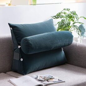 背もたれクッション クッション 筒型枕付き ソフト 姿勢改善 三角クッション 三角ウェッジ枕 三段階調整 サイドポケット グリーンA かわいい パール綿 うつぶせ寝クッション プレゼント用 自宅用 オ