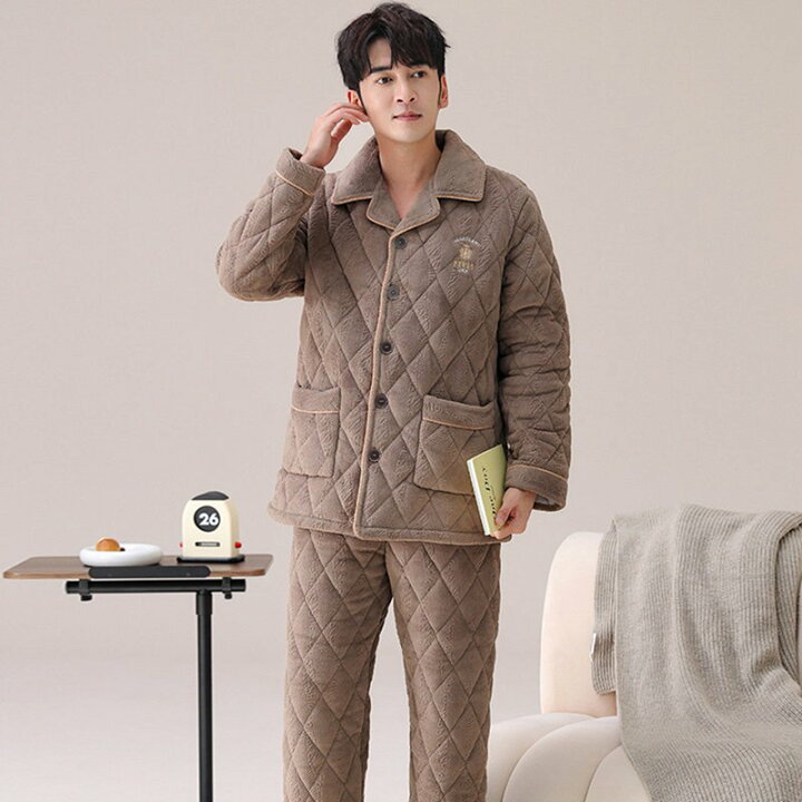 Taopagii] フランネル パジャマ メンズ 長袖 冬向き ルームウェア ガウン 部屋着 寝巻き 上下セット ボトムス 厚手 ガウン メンズ  メンズパジャマ・ルームウェア | 通販・人気ランキング - 価格.com 冬用 ルームウェア 中綿キルト パジャマ メンズ 部屋着 寝巻き カジュアル 上下セット 長袖 ボトムス 厚手 フランネル 寒さ対策