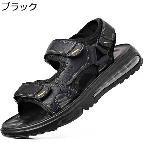 メンズ スポーツサンダル ベルクロ おしゃれ 革サンダル 軽量 クッション 滑らない 運転靴 耐久性 通気性 ドライバーシューズ 普段履き おおきいサイズ ビーチ ウォーキングサンダル 夏用