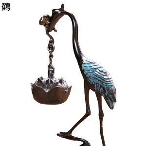 香炉 鶴 中華風 香具 置物 丸香炉 香道 茶道具 風水置物 装飾品 書斎 蓋付き 贈り物 瞑想 睡眠
