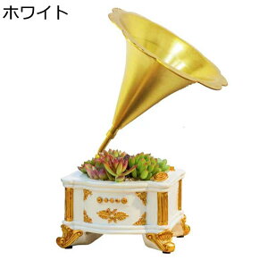 ヴィンテージデコ レコードプレーヤー 蓄音機 植木鉢 プランター サボテン 装飾 ガーデン ポット 箱庭 インテリア 置物 インテリア ガーデニング ガーデンオーナメント 家庭 オフィス 室内