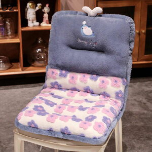 座布団 背もたれ 一体式クッション 車椅子用 イスクッション 背当て 小花柄 水玉柄 ふわふわ 抱き枕 厚手 柔らかい 洗える 装飾枕 四季通用 オフィス/畳/椅子/車用/自宅用 ピンク グレー グリ