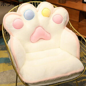 猫爪座布団 ざぶとん 背もたれクッション 一体式 ピンク ホワイト グレー 椅子用 可愛い 体圧分散 腰枕 高弾力 女性 面ホワイトい 一体式 キッズ ふわふわ 部屋飾り 清潔やすい 通勤通学 自