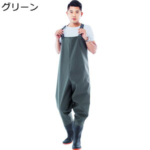 フィッシングウェーダー ウエーダーブーツ チェストハイ 防水ズボン 田植え 防水つなぎ 強力防水 軽量 厚底ソール メンズ レディース 清掃 魚市場 水回り 梅雨対策 渓流釣 河口 川釣り 畑仕