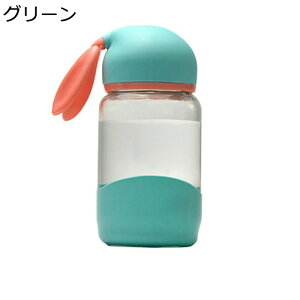 ガラスボトル 300ml 水筒 ウォーターボトル 直飲み 耐冷耐熱 広口 水飲みコップ 漏れなし フタ付き 耐久性 持ち運び 洗いやすい かわいい オフィス 旅行 飲料/ジュース/お茶など入れ 給水ボト